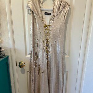 Sequin Goddess Robe with Reversible Velour Lining